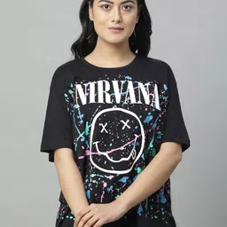 Free Authority Nirvana Printed Oversized Cotton T-Shirt-picture-12