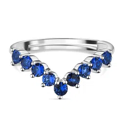 Ornate Jewels Rhodium-Plated Adjustable AD Stone-Studded Ring image 2