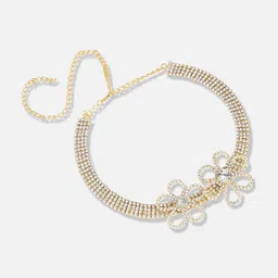 SOHI Silver-Plated Stone Studded Choker Necklace image 4
