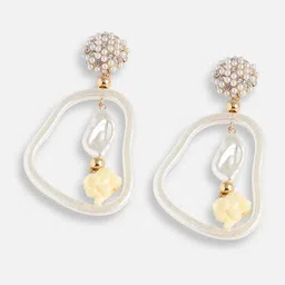 SOHI Gold Plated Contemporary Drop Earrings image 4