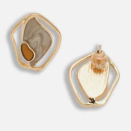SOHI Gold-Plated Contemporary Studs Earrings image 5