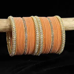 LAVAZZA Set of 32 Gold-Plated Zircon-Studded Metal Velvet Bangles-picture-27