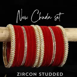 LAVAZZA Set of 32 Gold-Plated Zircon-Studded Velvet Bangles image 2