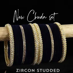 LAVAZZA Set of 32 Gold-Plated Zircon-Studded Velvet Bangles image 4