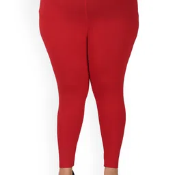 indian flower Plus Size Mid-Rise Ankle Length Leggings-image-15