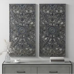 VAS collection home Black 2 Pieces Self Designed Wooden Hanging Wall Decor-picture-32