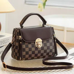 Diva Dale Women Checked Structured Sling Bag-image-38