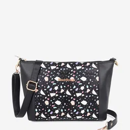 Black Spade Abstract Printed Pu Structured Sling Bag-picture-38
