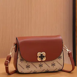 Diva Dale Printed PU Structured Handheld Bag with Cut Work-image-69