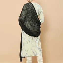 Soch Women Black Embroidered Dupatta with Thread Work image 5