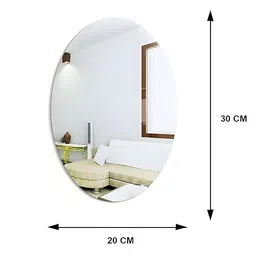 ultra 1 ULTRA1 Oval Shape Adhesive Mirror Sticker for Wall on Tiles Bedroom Living Room Basin Mirror Bathroom Wall Mirror Both Side Sticker Acrylic Wall Mirror for Wall Full Length (1) image 4