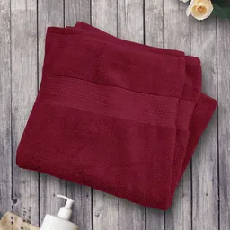 Home Fresh Ulyrx  Maroon 650 GSM Pure Cotton Super Soft Bath Towel-image-77