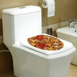 Jaamso Royals Brown Self Adhesive Toilet Wall Sticker-image-92