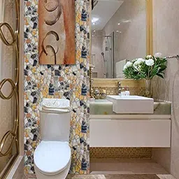 Univocean Beige & Yellow 3D Modern Brick Design Self-Adhesive Wallpaper image 4