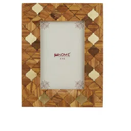 Fabindia Soha Inlay Brown Wooden Table Photo Frame image 2