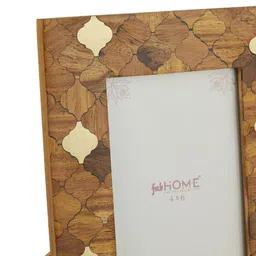 Fabindia Soha Inlay Brown Wooden Table Photo Frame image 5