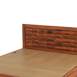 woodenmood Diamond Box and Drawers Storage King Bed in Honey Finish image 8