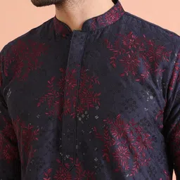 kisah Mens Kurta|Blended Fabric Embroidered Semi-Casual Mens Ethnic Wear|Regular Fit Mandarin Collar Long Sleeves image 5