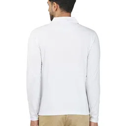 alarm Polo Neck Full Sleeve Cotton Solid Regular Fit T Shirt for Men with Pocket image 3