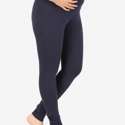 MYLO ESSENTIALS Women Navy Blue Solid Ankle Length Maternity Leggings(XL) image 3