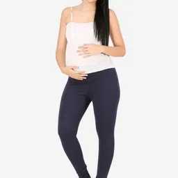 MYLO ESSENTIALS Women Navy Blue Solid Ankle Length Maternity Leggings(XL)-image-28