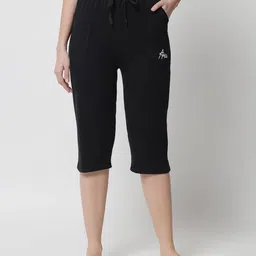 anixa Women's Cotton Capri, Casual Relaxed Fit, Set of 3 image 3