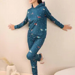 Sweet Dreams Women Printed Tracksuit Blue-picture-26
