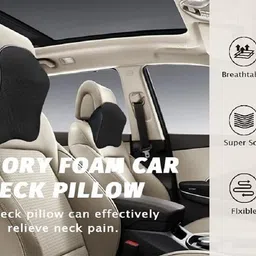 FLOOVI Car Neck Rest Pillow, Ultrasoft for Comfortable Rides, Relieves Neck Pain Support Cushion, Hi-Per Foam Head Rest Pillow with Washable Cover,Memory Foam Car Seat Office Chair Back Support (1) image 5