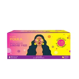 PINQ POLKA Sanitary Pads Ultra Thin 40 Pads (XXL+XL) Night Flow Cotton feel Rash Free Skin Friendly image 1