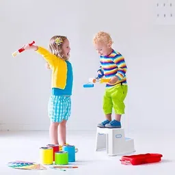 Juflix 2-Step Kids Stool, Kids Toilet Stool, Potty Training, Non-Slip, Soft Grip for Safety as Bathroom Stool and Kitchen Stool, Double Height and Width Two-Step Stool image 3