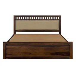 woodenmood Vrinda Solid Wood Queen Size Bed In Hydraulic Storage Bed In Provincial Teak Finish image 7