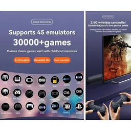 Gamestick M33 Retro Gaming Console, 1080P HD, 2 Wireless Controllers, PSP Support, Black image 5