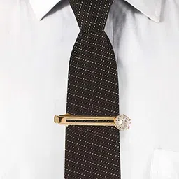 tripin Golden Tie Pin Clip Tack Tiepin for Men with Diamond Crystal in A Gift Box TSHOTIEPINGOLD2016 image 4