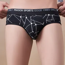 Masch Sports Pack Of 2 Printed Anti Microbial Basic Briefs BRF-2-PRT-EI-GRY-ET-BLK-picture-14