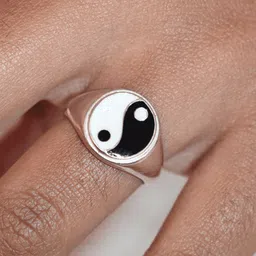 Anushka Jain Jewellery 925 Sterling Silver Gold Plated Yin Yang Finger Ring-picture-42