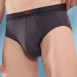 HiFlyers Pack Of 2 Premium Basic Briefs HF602_PO2_GRY-OLV_S image 3