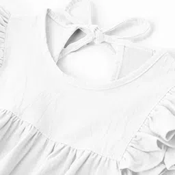 THE BABY ATELIER Girls Off White Pure Cotton Nightdress image 5