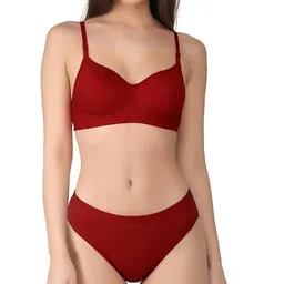 under girl Women's Lingerie Set with Full Coverage Padded Cotton Blend Bra Panty Set I Comformtable I Breathable I Everyday Wear image 1