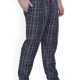 RENZ Checked Cotton Straight Lounge Pant image 4