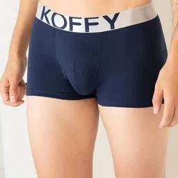 KOFFY Pack Of 2 Cotton Mid Rise Breathablity Trunks KOFFY_KI27_NB_YLW_2PC image 2