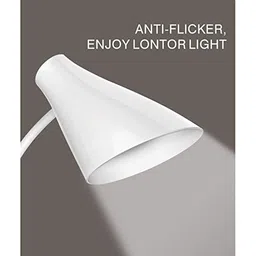 Idoleshop Desk Light With 3 Shades Touch Control Light And Mobile Holder Design With Night Light Study Lamp (5 In One, Round, White, Pack Of 1,Plastic) - Led image 3