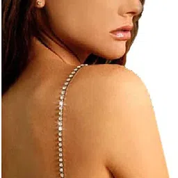 bjac Women's Bra Strap 1 Pair of Singal Row Adjustable Gorgeous Rhinestone Bra Straps Belt (Crystal) image 4