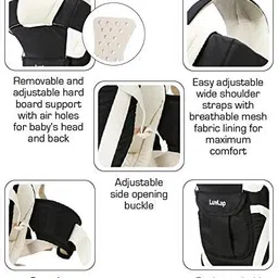 ghrasthi Reusable Diaper and Baby Carrier Combo, Multicolor, for 4 Months to 3 Years (Black) image 5
