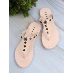 ELLE Beige Women Slip On Flipflops-image-40