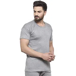 uzarus Men's Half Sleeves Solid Round Neck Thermal TOP image 2