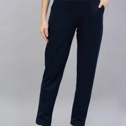 98 Degree North Women Navy Blue Fleece Straight Textured Trackpant-image-41