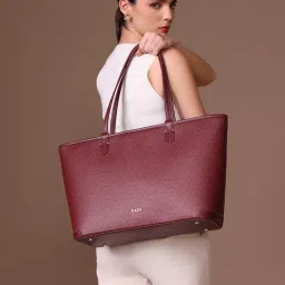 Kazo Burgundy Marcelle Tote Bag (L)-image-68