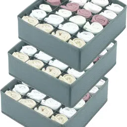 House of Quirk 24 Cell Collapsible Closet Clothing Organizer Underwear Storage Boxes - Grey-picture-24