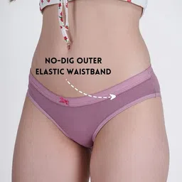 SOVIV Women's Printed Bikini Panty| Pure Cotton | Low Waist Medium Coverage Panties| with Inner Elastic Waistband| Daily Comfort Stretchable Underwears| Pack of 1 | image 2