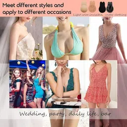 DT | Invisible Reusable Nipple Cover Strapless Bra, Breathable Push up Bra, Backless, Strapless Silicon Coverage Solutions for Women & Girls, Lifting Anti-Sagging Wire-Free Bunny ups Bra image 2